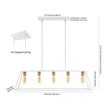 Floyd 38" Adjustable Iron Farmhouse Vintage LED Dimmable Pendant - JONATHAN Y